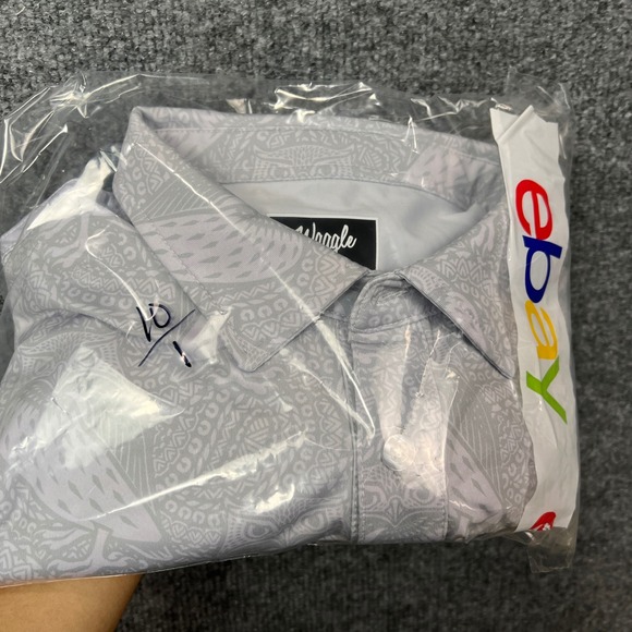 Waggle Mens Golf Polo Shirt XL Owl Paisley Print Short Sleeve Button Up - Picture 8 of 8